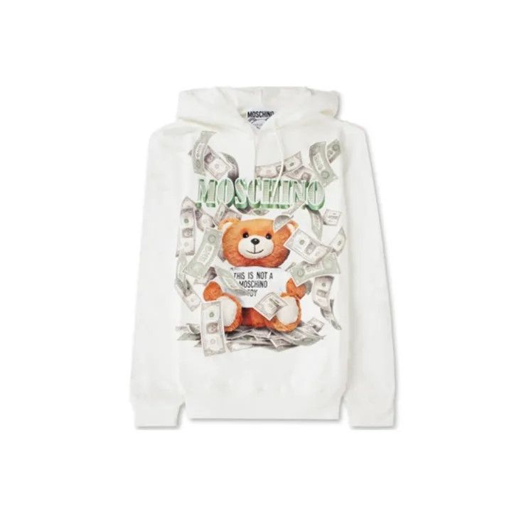 Moschino Moschino Money Bear Hooded Sweatshirt for Women 0079 Size L / US 10 / IT 46 - 2 Thumbnail