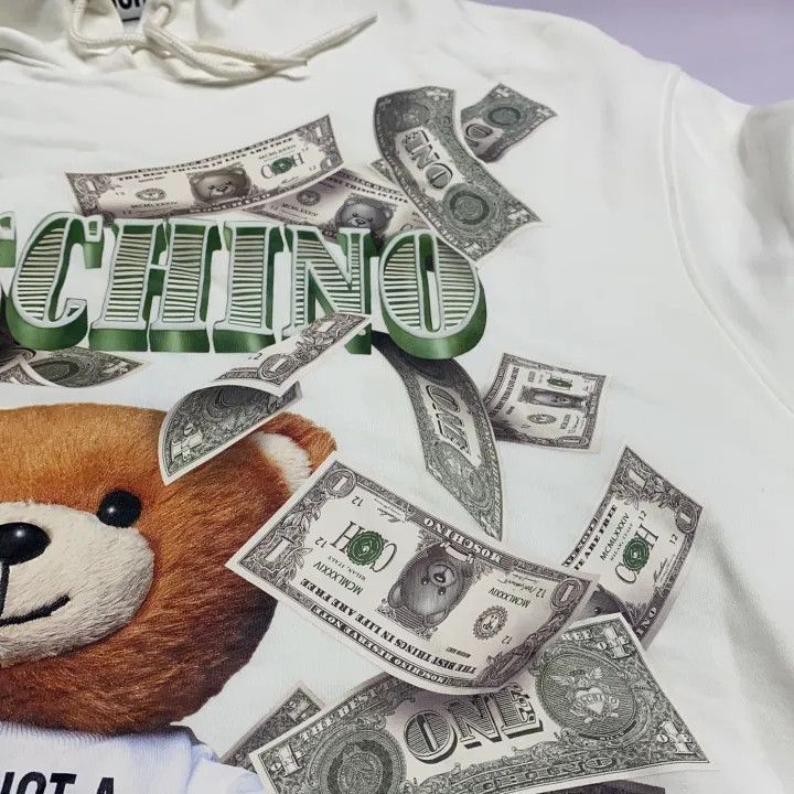 Moschino Moschino Money Bear Hooded Sweatshirt for Women 0079 Size L / US 10 / IT 46 - 13 Thumbnail