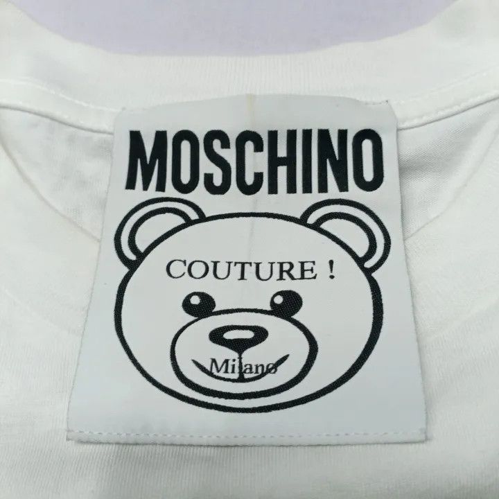 Moschino Moschino Teddy Bear Print Cotton T-Shirt 0079 Size XS / US 0-2 / IT 36-38 - 3 Thumbnail