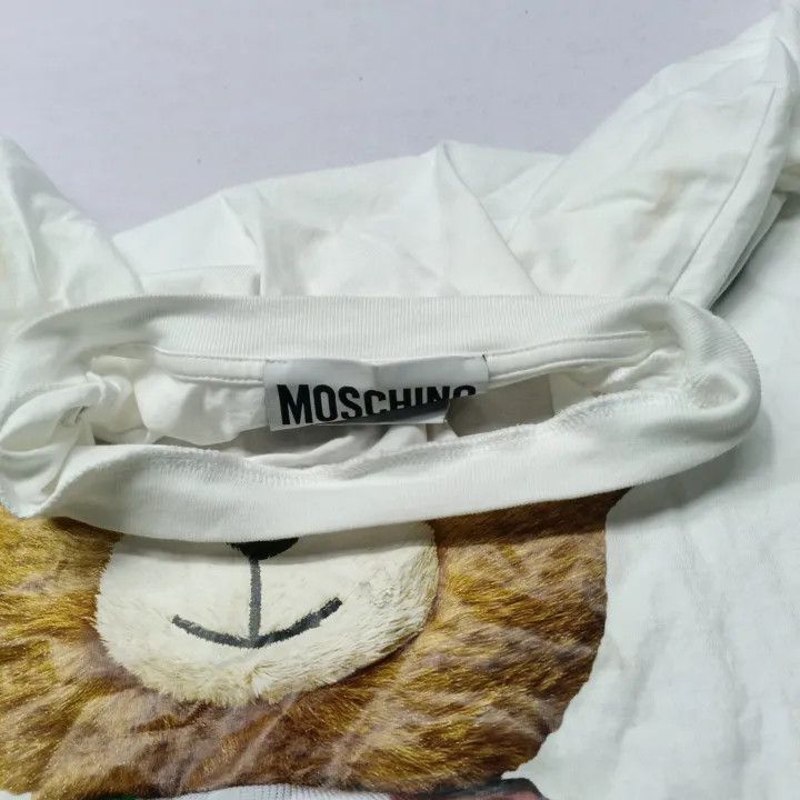 Moschino Moschino Teddy Bear Print Cotton T-Shirt 0079 Size XS / US 0-2 / IT 36-38 - 7 Thumbnail