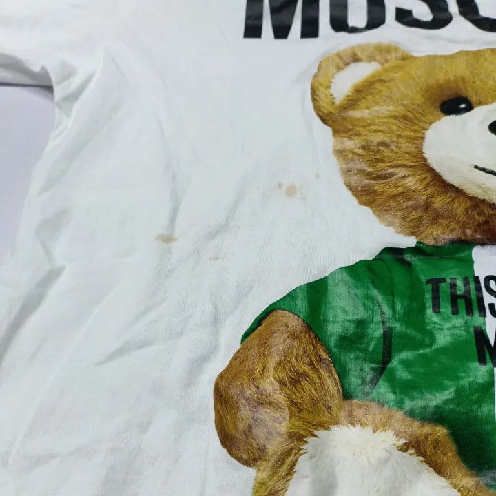 Moschino Moschino Teddy Bear Print Cotton T-Shirt 0079 Size XS / US 0-2 / IT 36-38 - 11 Thumbnail