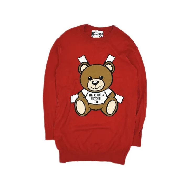 Moschino Moschino Bear Print Long Sleeve Sweater 0079 Size S / US 4 / IT 40 - 2 Thumbnail
