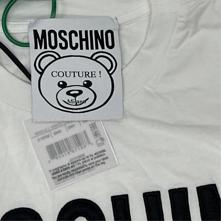 Moschino Moschino Teddy Bear Graphic Long T-Shirt 0079 Size XS / US 0-2 / IT 36-38 - 3 Thumbnail