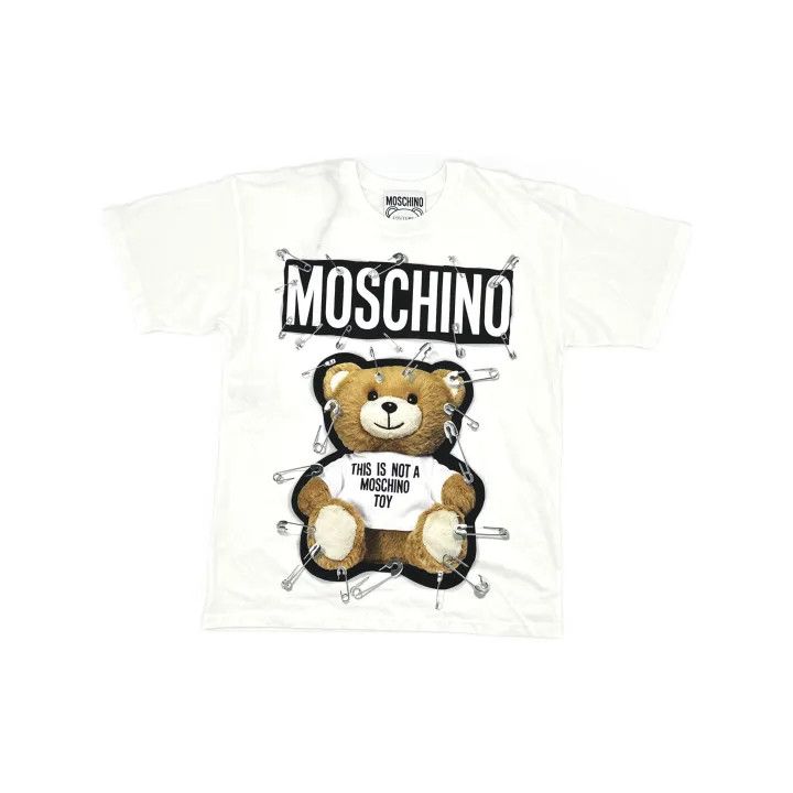 Moschino Moschino Classic Bear Print Cotton T-Shirt 0079 Size S / US 4 / IT 40 - 2 Thumbnail