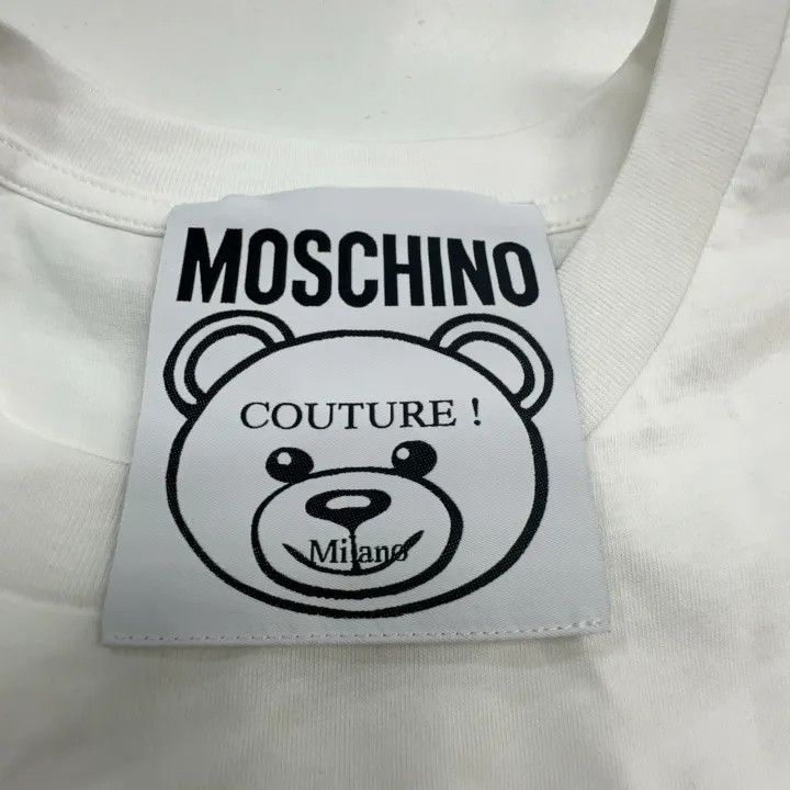 Moschino Moschino Teddy Bear Print Cotton T-Shirt 0079 Size M / US 6-8 / IT 42-44 - 4 Thumbnail