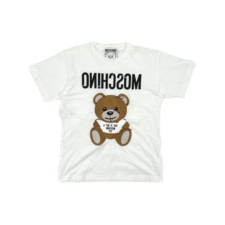 Moschino Moschino SS21 Bear Print White T-Shirt 0079 Size S / US 4 / IT 40 - 2 Thumbnail