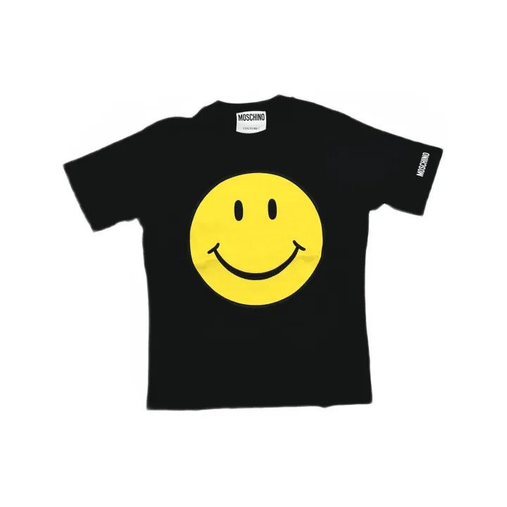 Moschino Moschino Black Smiley Print Graphic T-Shirt 0079 Size S / US 4 / IT 40 - 2 Thumbnail