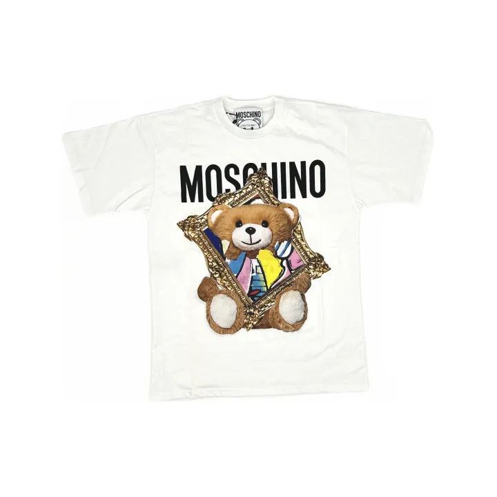 Moschino Moschino Oversized Bear Frame Short Sleeve T-Shirt 0079 Size XXS / US 00 / IT 34 - 2 Thumbnail