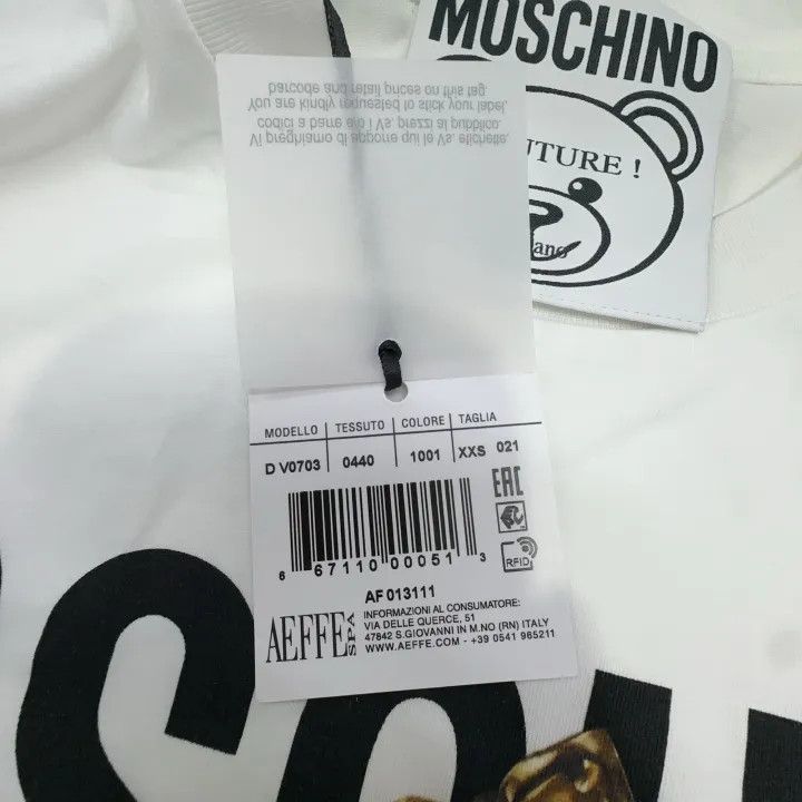 Moschino Moschino Oversized Bear Frame Short Sleeve T-Shirt 0079 Size XXS / US 00 / IT 34 - 5 Thumbnail