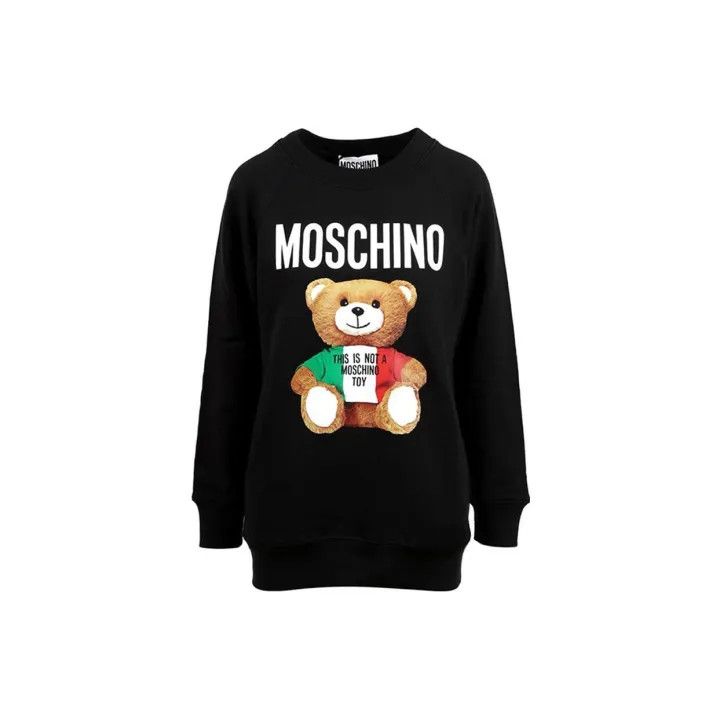 Moschino Moschino Black Teddy Bear Logo Sweatshirt 0079 Size L / US 10 / IT 46 - 2 Thumbnail