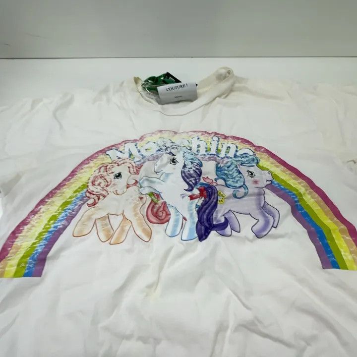 Moschino Moschino Rainbow Pony Print Short Sleeve T-Shirt 0079 Size XXS / US 00 / IT 34 - 7 Thumbnail