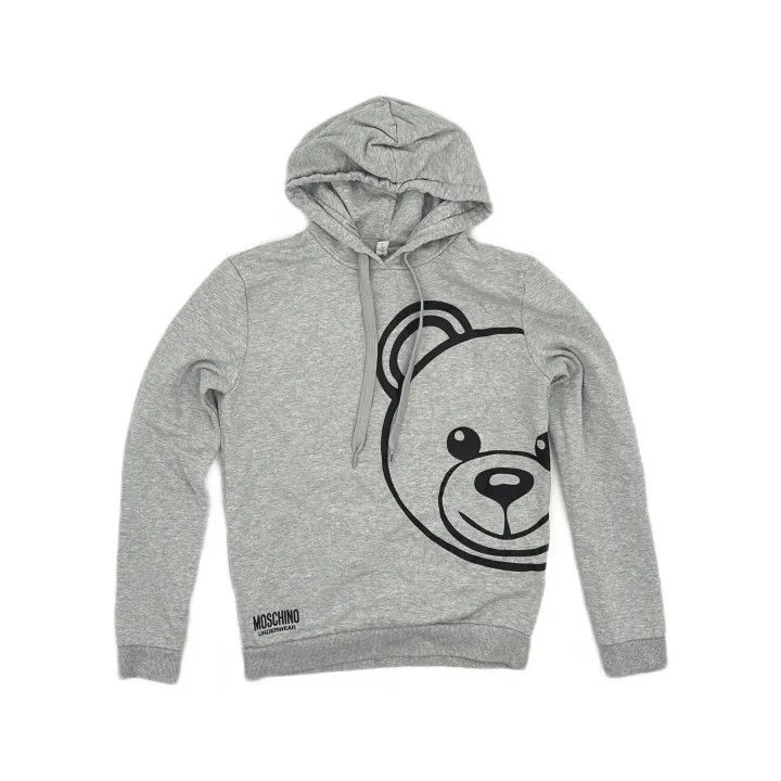 Moschino Moschino Gray Bear Graphic Hoodie for Women 0079 Size M / US 6-8 / IT 42-44 - 2 Thumbnail