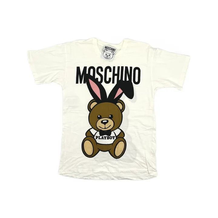 Moschino Moschino Bunny Ear Cotton T-shirt for Women 0079 Size XS / US 0-2 / IT 36-38 - 2 Thumbnail