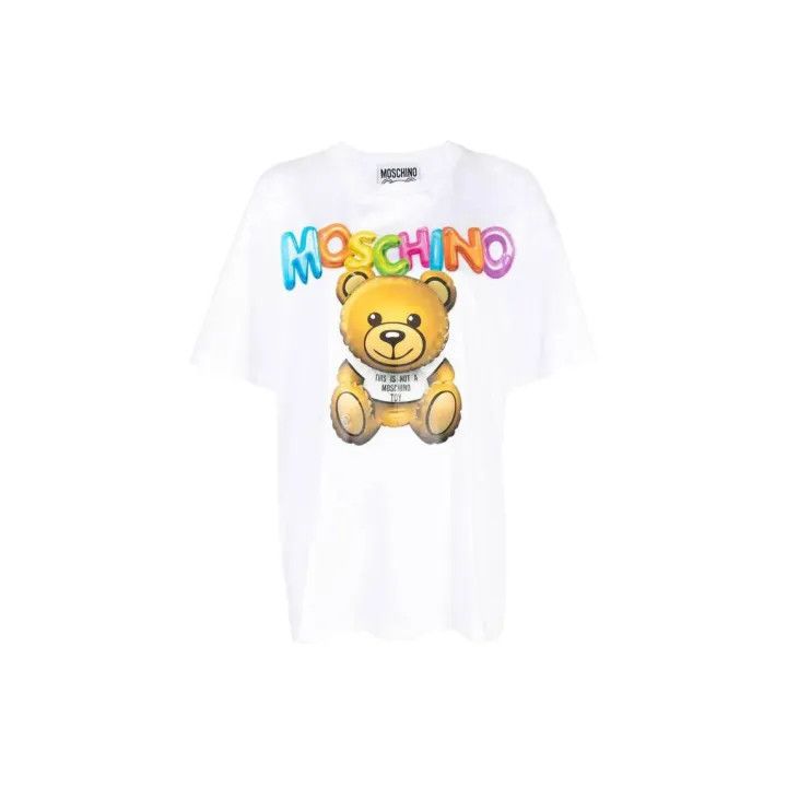 Moschino Moschino SS23 White Teddy Bear Print T-Shirt 0079 Size M / US 6-8 / IT 42-44 - 2 Thumbnail