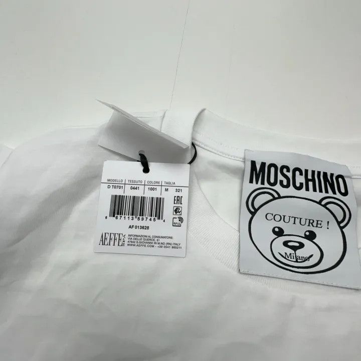 Moschino Moschino SS23 White Teddy Bear Print T-Shirt 0079 Size M / US 6-8 / IT 42-44 - 4 Thumbnail