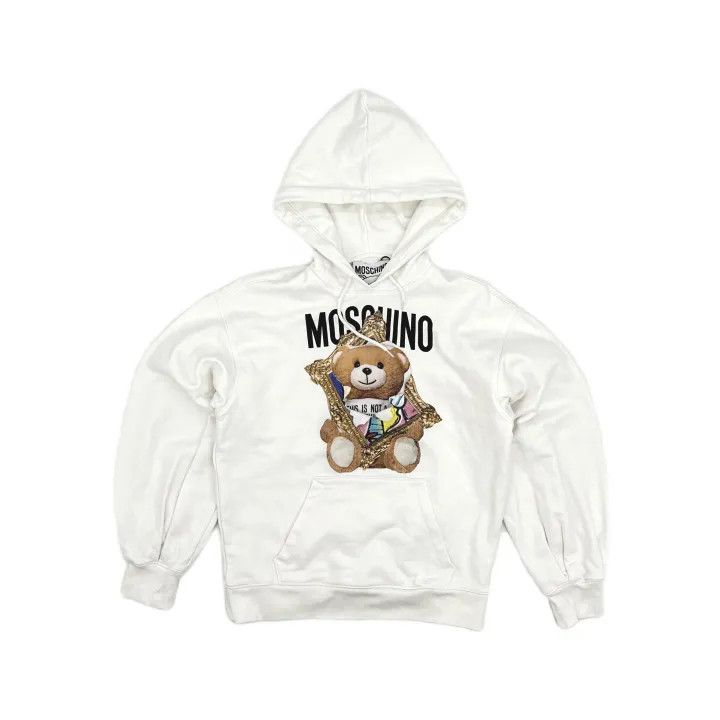 Moschino Moschino White Teddy Bear Graphic Hoodie 0079 Size S / US 4 / IT 40 - 2 Thumbnail