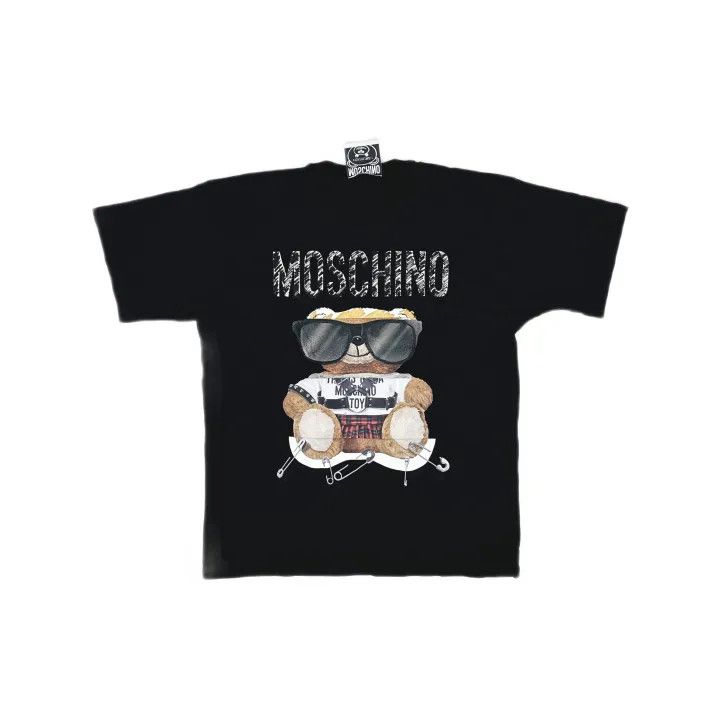Moschino Moschino Black Logo Print T-Shirt for Women 0079 Size XL / US 12-14 / IT 48-50 - 2 Thumbnail