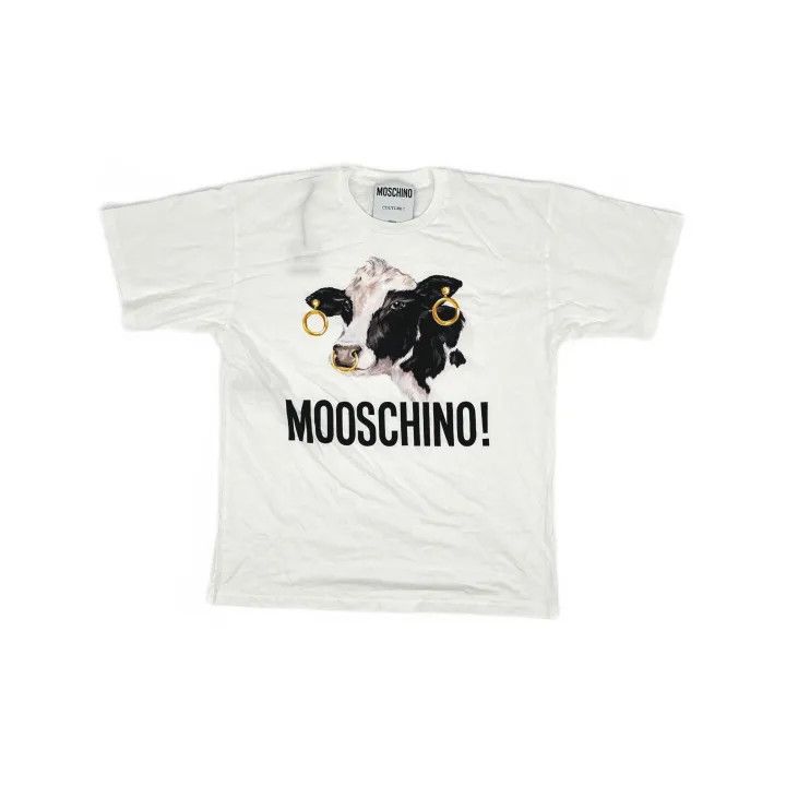 Moschino Moschino Cow Print Short Sleeve T-Shirt 0079 Size L / US 10 / IT 46 - 2 Thumbnail