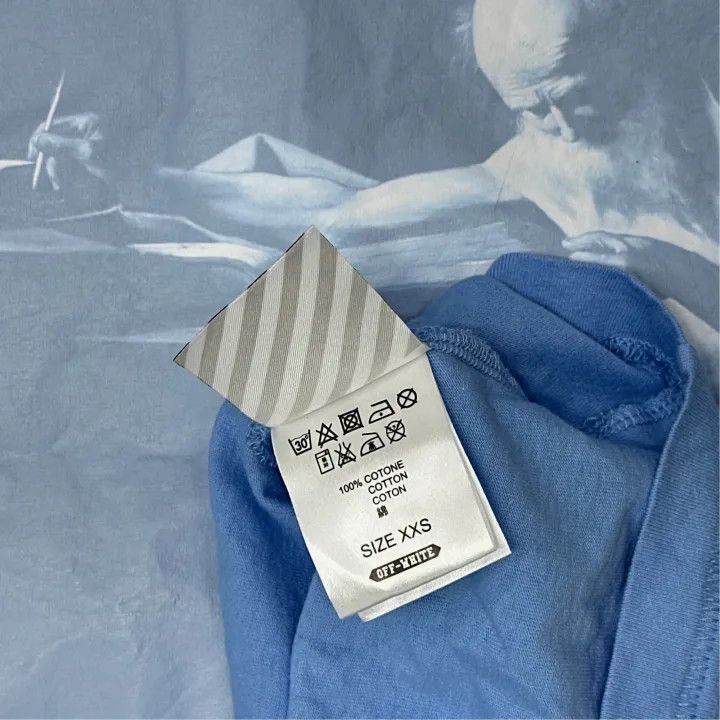 Off-White OFF-WHITE Blue Oil Painting Graphic T-Shirt 0079 Size XXS / US 00 / IT 34 - 3 Thumbnail