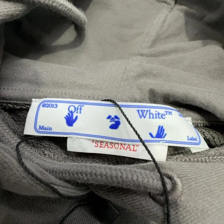 Off-White Off-White SS22 Gray Hoodie with Back Arrow Design 0079 Size S / US 4 / IT 40 - 6 Thumbnail