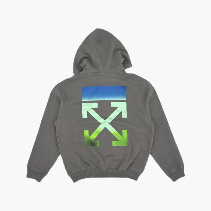 Off-White Off-White SS22 Gray Hoodie with Back Arrow Design 0079 Size S / US 4 / IT 40 - 3 Thumbnail