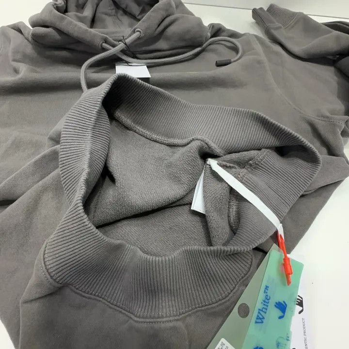 Off-White Off-White SS22 Gray Hoodie with Back Arrow Design 0079 Size S / US 4 / IT 40 - 8 Thumbnail