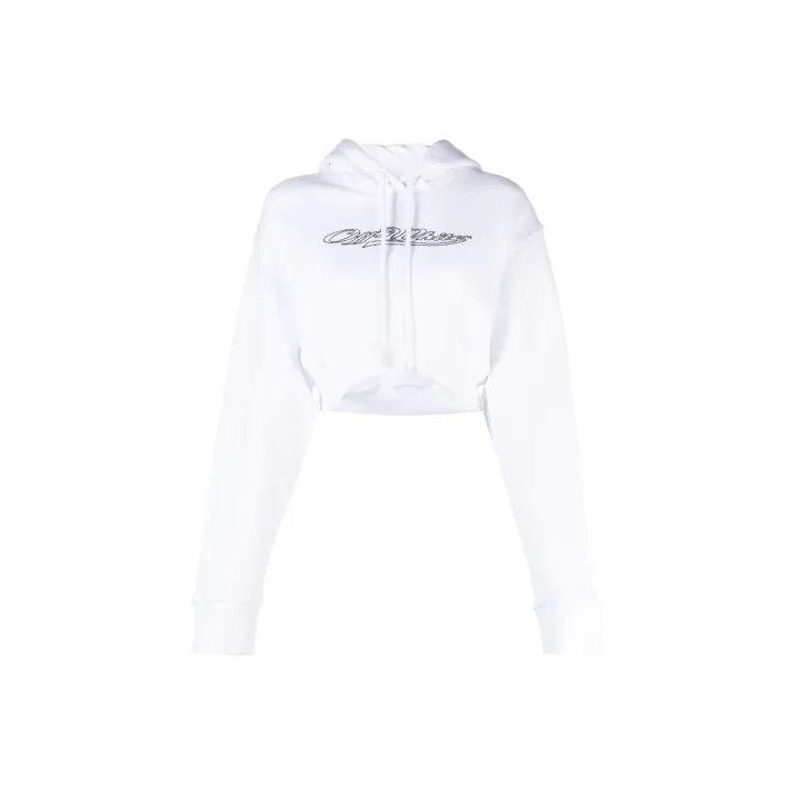 Off-White Off-White Logo Printed Cropped Hoodie 0079 Size M / US 6-8 / IT 42-44 - 2 Thumbnail
