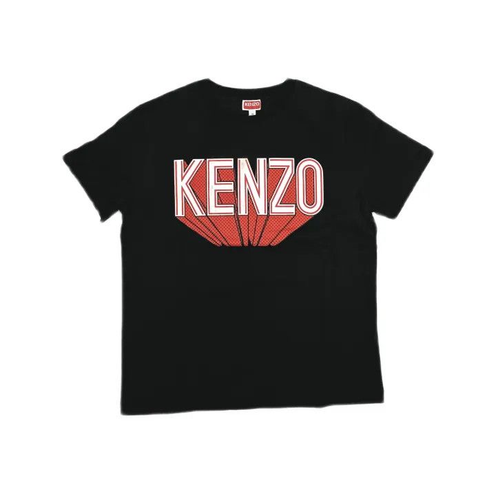 Kenzo KENZO Black Letter Print Short Sleeve T-Shirt 0079 Size M / US 6-8 / IT 42-44 - 2 Thumbnail