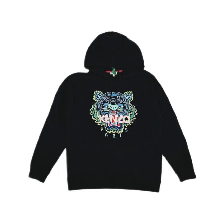 Kenzo Kenzo Black Tiger Emblem Hooded Sweatshirt 0079 Size S / US 4 / IT 40 - 2 Thumbnail