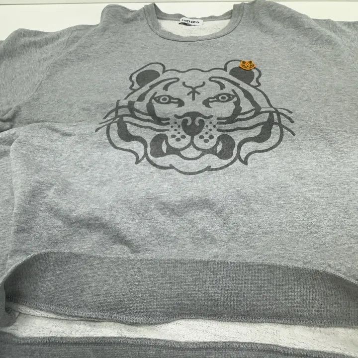 Kenzo KENZO Gray Tiger Graphic Cotton Sweatshirt for Women 0079 Size XL / US 12-14 / IT 48-50 - 7 Thumbnail