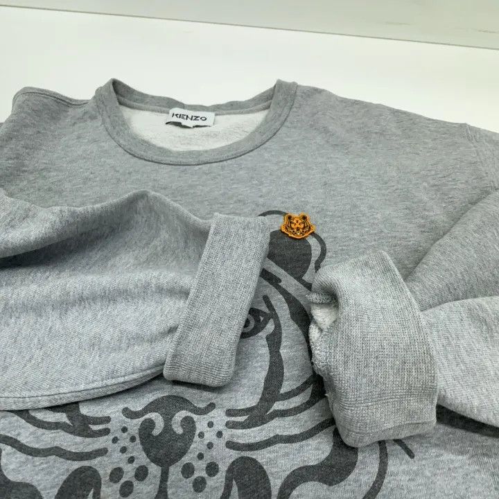 Kenzo KENZO Gray Tiger Graphic Cotton Sweatshirt for Women 0079 Size XL / US 12-14 / IT 48-50 - 8 Thumbnail