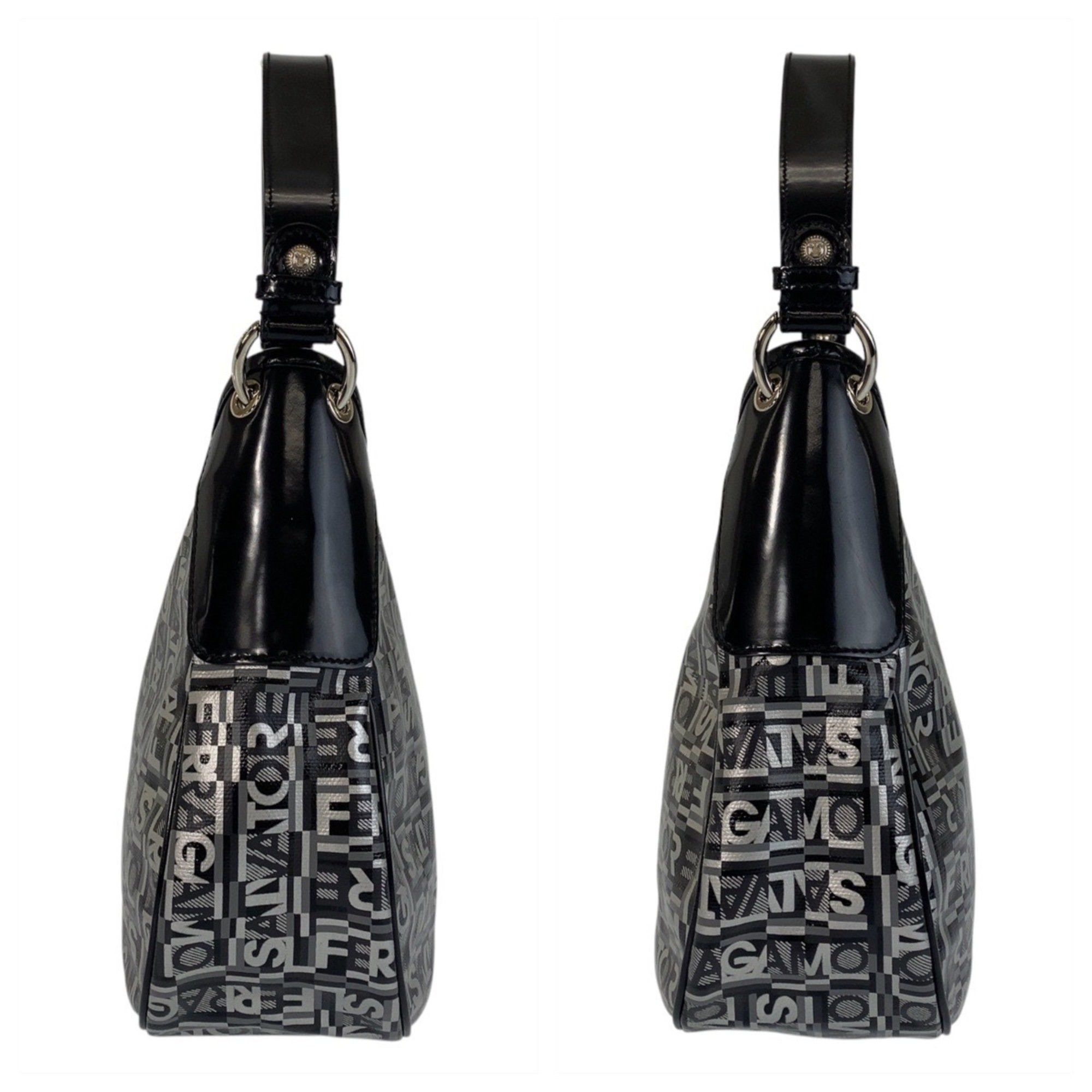 Salvatore Ferragamo Salvatore Ferragamo Black Grey Silver Hardware Shoulder Bag Women's Size ONE SIZE - 5 Thumbnail
