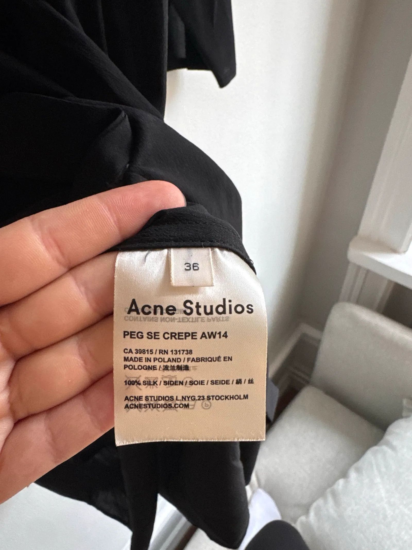 Acne Studios Acne Studios Peg silk crepe shirt dress Dress Size XS / US 0-2 / IT 36-38 - 3 Thumbnail