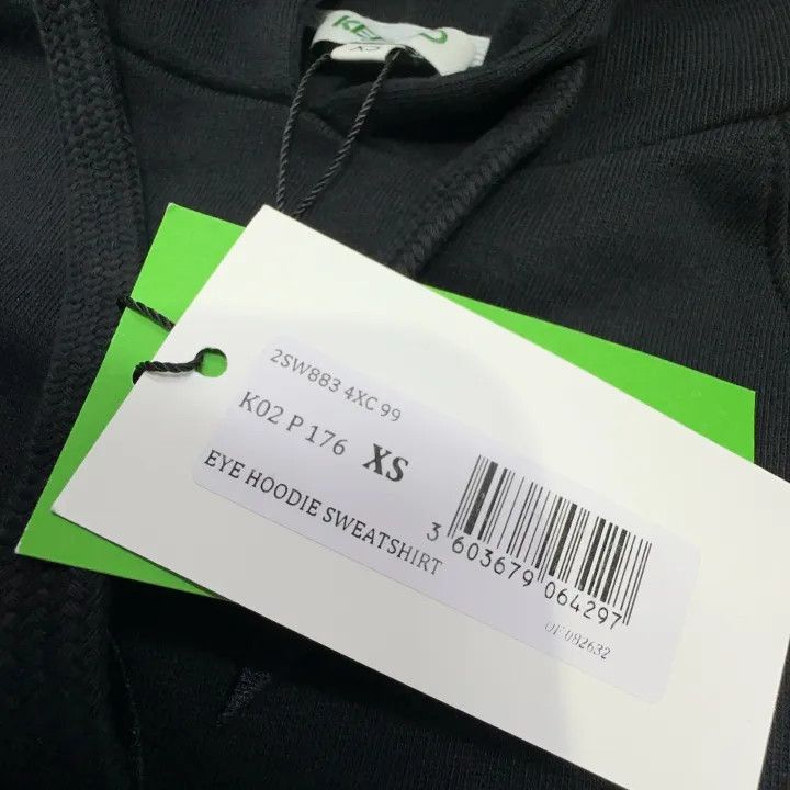 Kenzo KENZO Eye Print Black Hooded Sweatshirt 0079 Size XS / US 0-2 / IT 36-38 - 5 Thumbnail