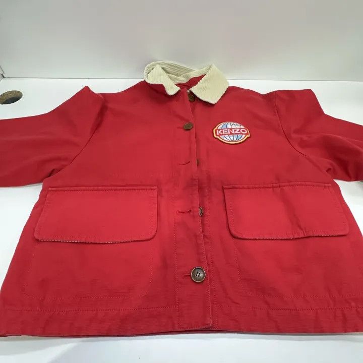 Kenzo Kenzo Logo Button Long Sleeve Jacket in Cherry Red 0079 Size S / US 4 / IT 40 - 9 Thumbnail