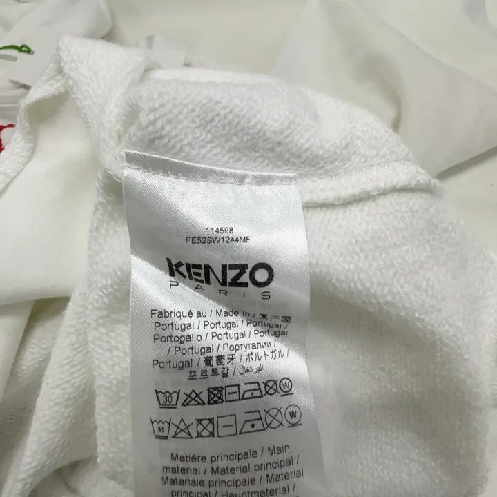 Kenzo KENZO Floral Embroidered White Hoodie 0079 Size M / US 6-8 / IT 42-44 - 6 Thumbnail