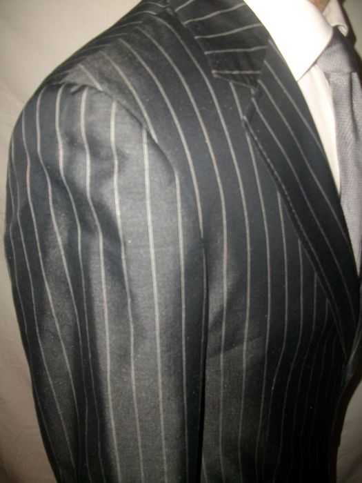 Dolce And Gabbana Silkcotton Charcoal Gray Pinstripe Blazer Sz 39 40r Grailed 