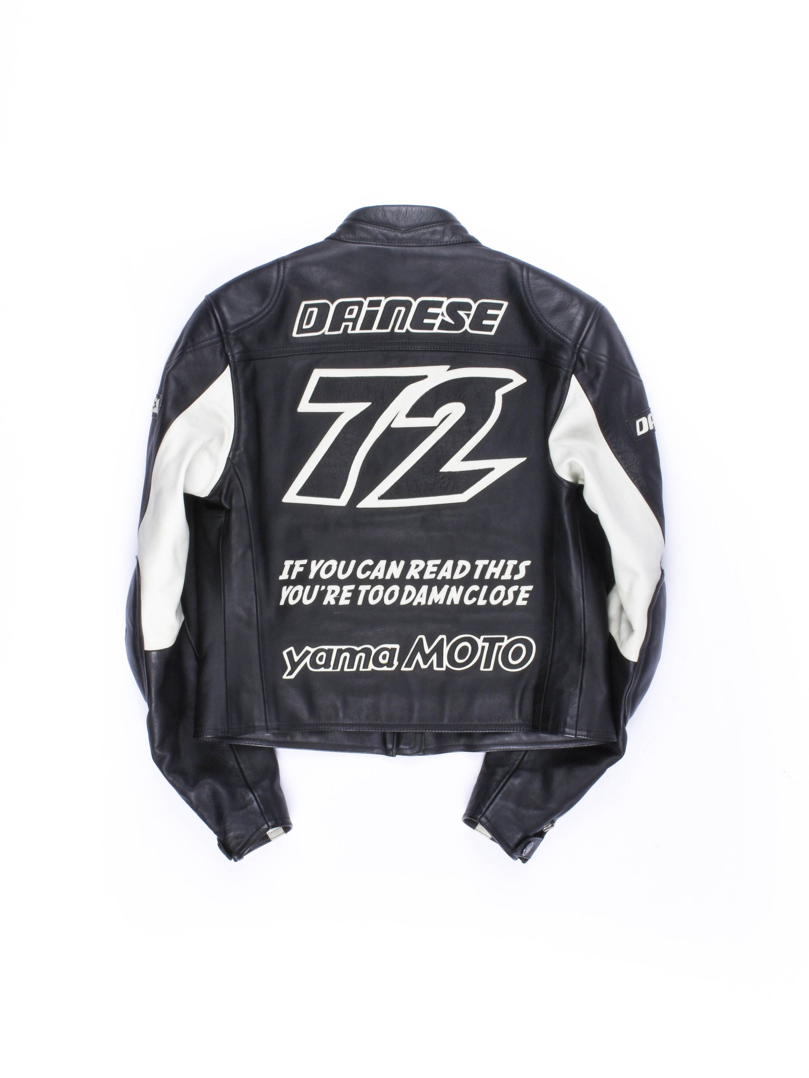 Yohji Yamamoto SS05 Dainese Runway Black 'TOO CLOSE' Leather