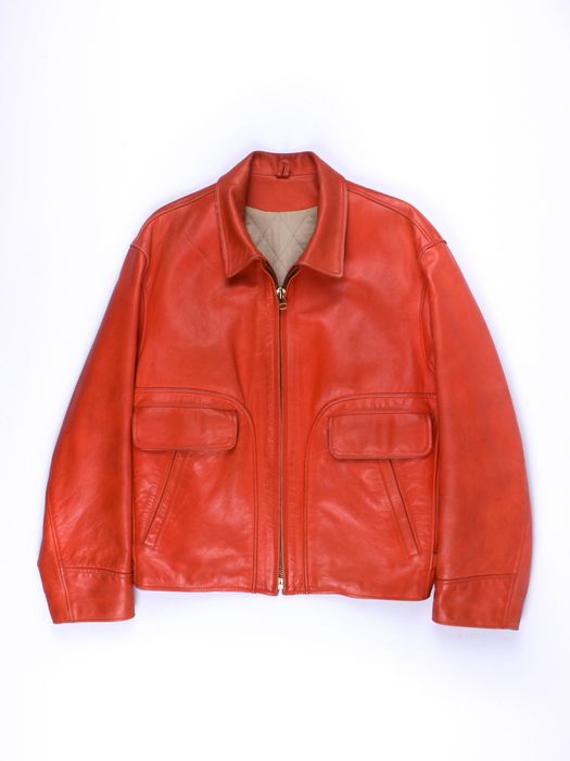 Yohji Yamamoto AW91 22nd Century Pinup Mermaid Red Leather Jacket | Grailed