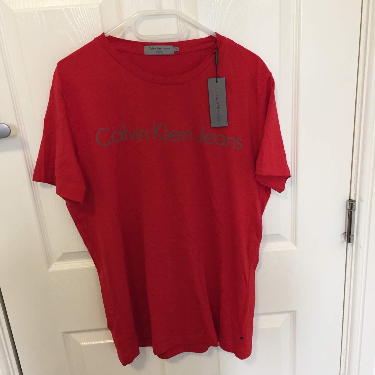 Calvin Klein Slim Fit Red T Shirt Grailed