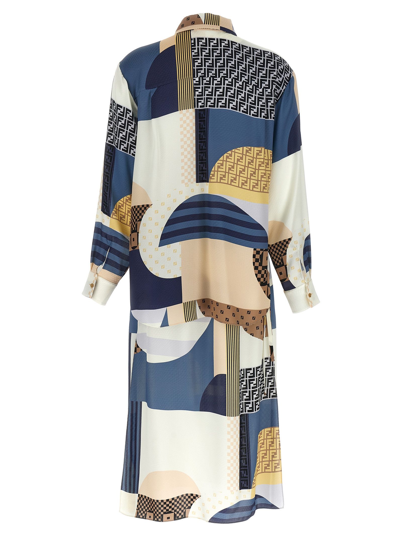 Fendi Patchwork silk dress Size XS / US 0-2 / IT 36-38 - 2 Thumbnail