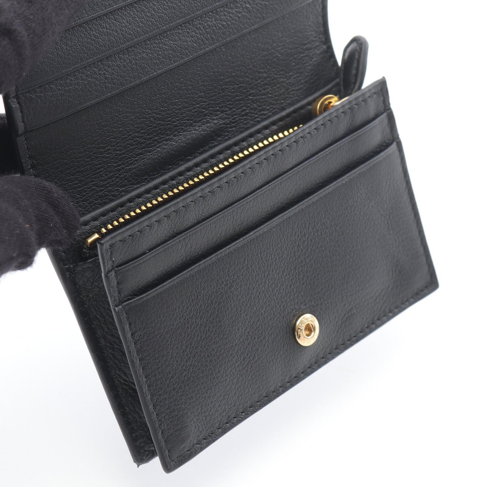 Prada Prada Prada SOFT GRAIN Leather Wallet Leather Short Wallet 1MV0212CYSF0002 Size ONE SIZE - 5 Thumbnail