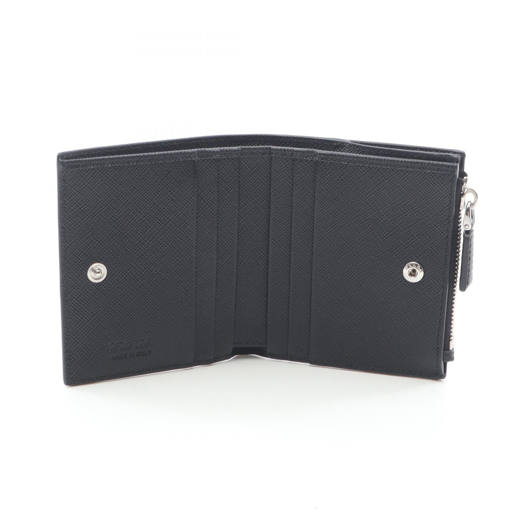 Prada Prada Prada SAFFIANO TRIANG Saffiano Leather Wallet Leather Short Wallet 2ML049QHHF0002 Size ONE SIZE - 3 Thumbnail