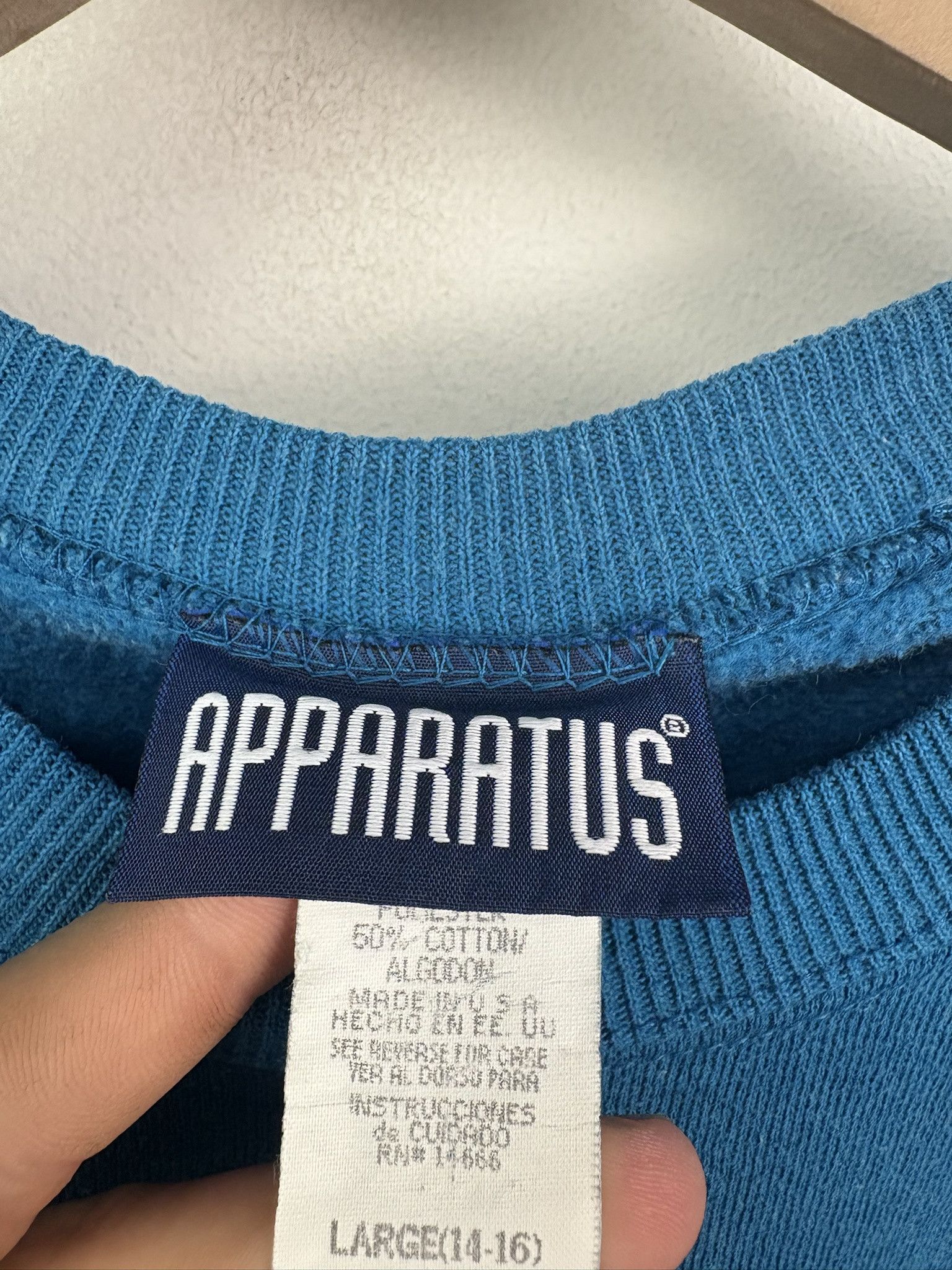 NHL × Vintage Vintage 90's Apparatus Embroidered Hockey Grandma Pullover Blue Crewneck Size L Size US L / EU 52-54 / 3 - 2 Thumbnail