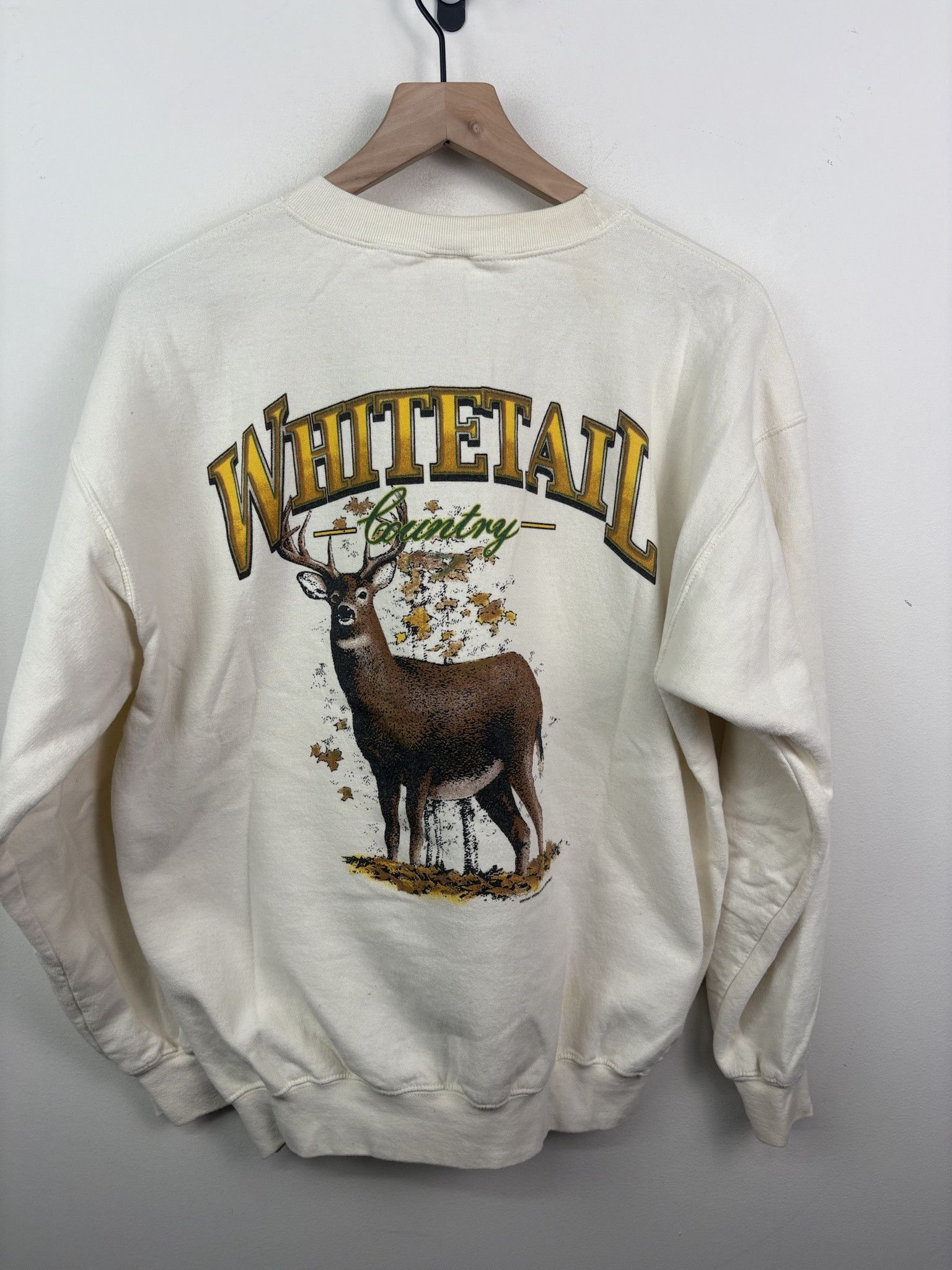 Vintage Vintage 90's Gildan Whitetail Deer Nature Grandma Pullover Crewneck Size L Size US L / EU 52-54 / 3 - 4 Thumbnail
