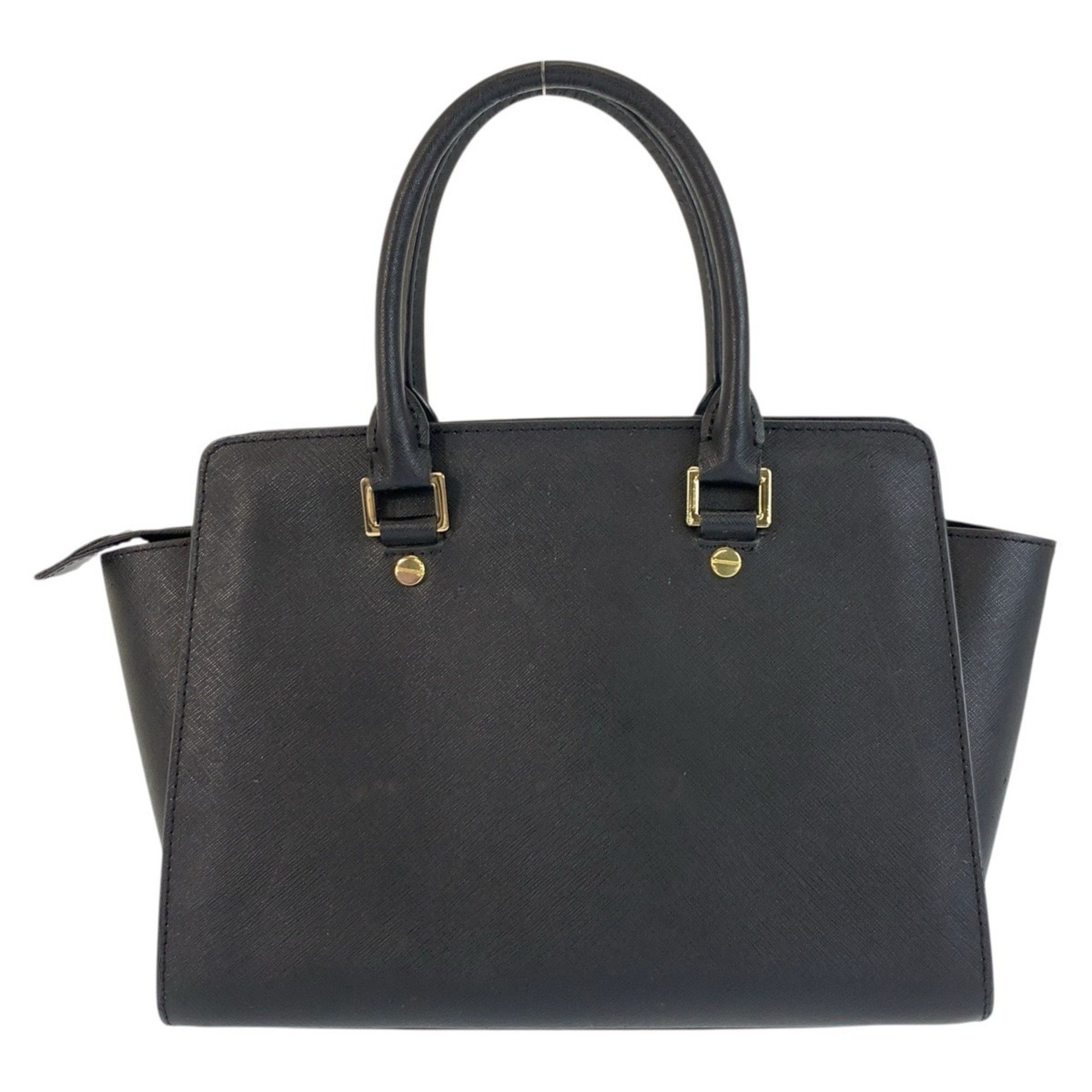 Michael Kors Selma Black Gold Hardware Leather 30S5GCYS1L Handbag