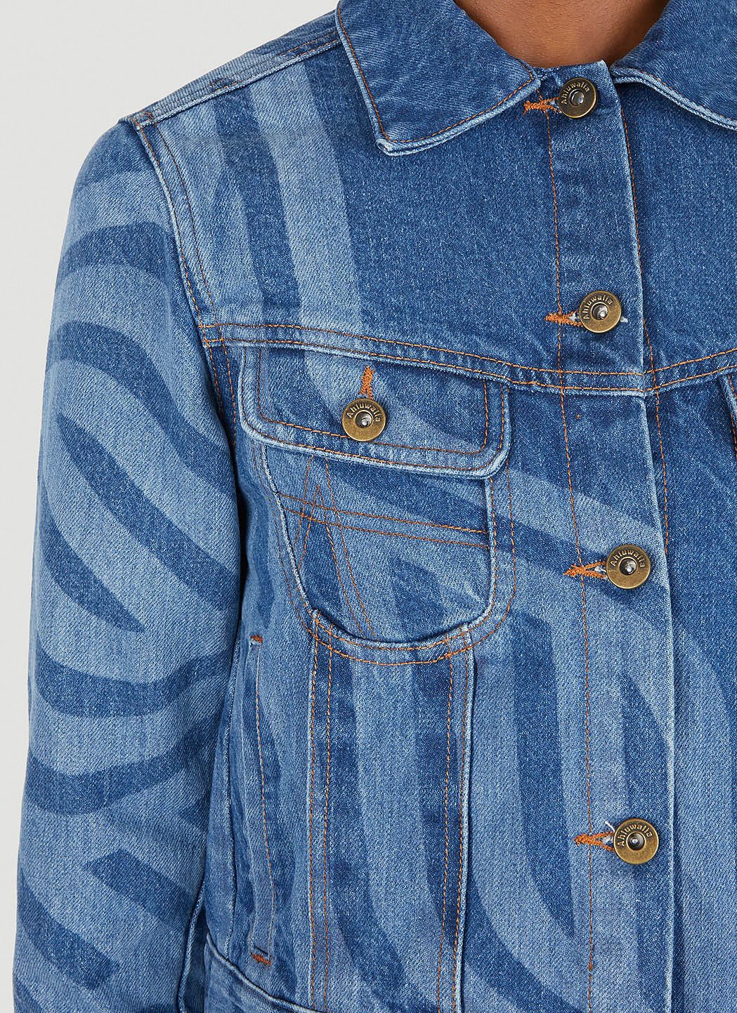 Ahluwalia Laser Motif Denim Jacket Size XS / US 0-2 / IT 36-38 - 5 Thumbnail