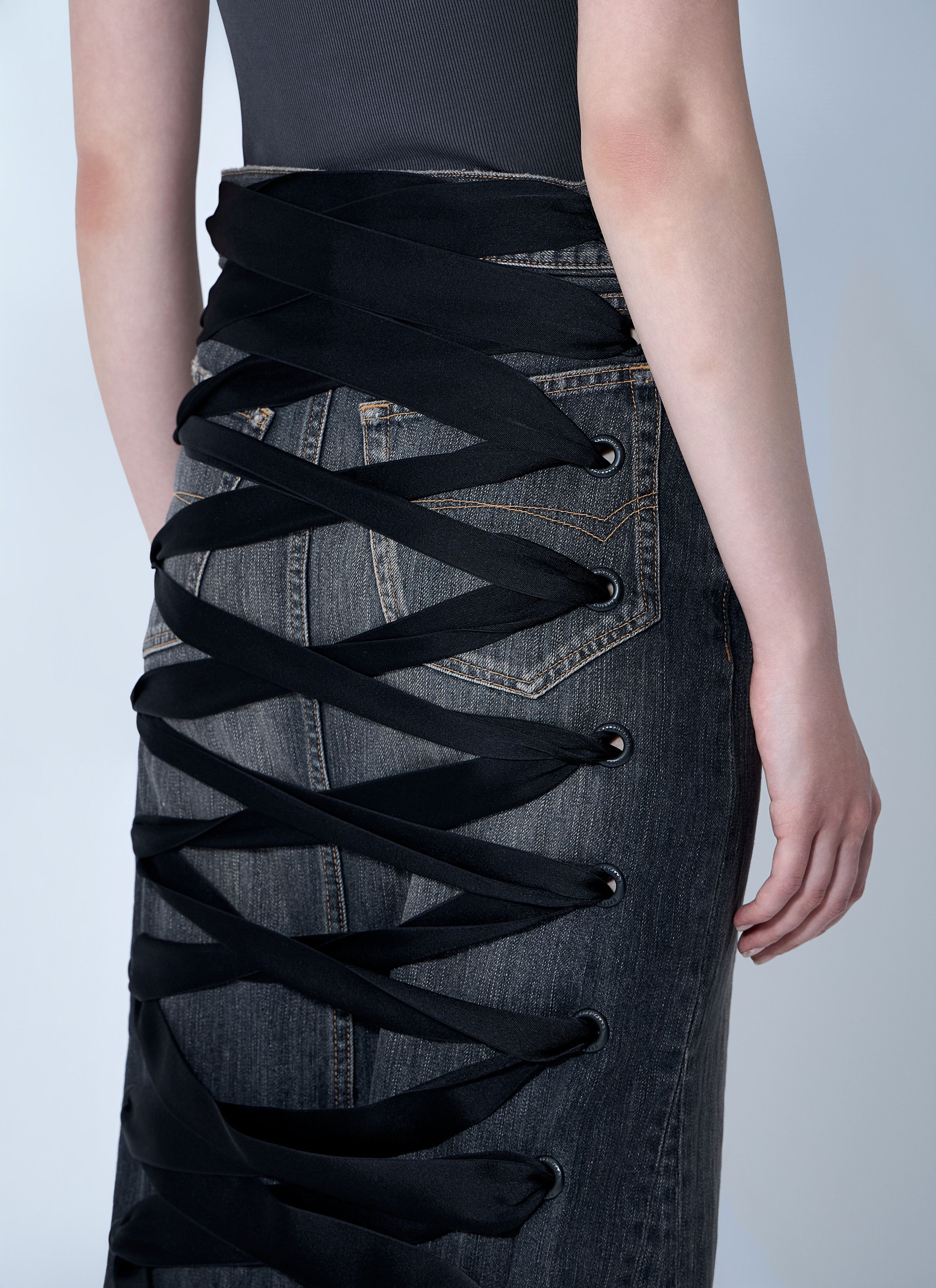 Balenciaga Lace-Up Skirt Size 27" / US 4 / IT 40 - 6 Thumbnail