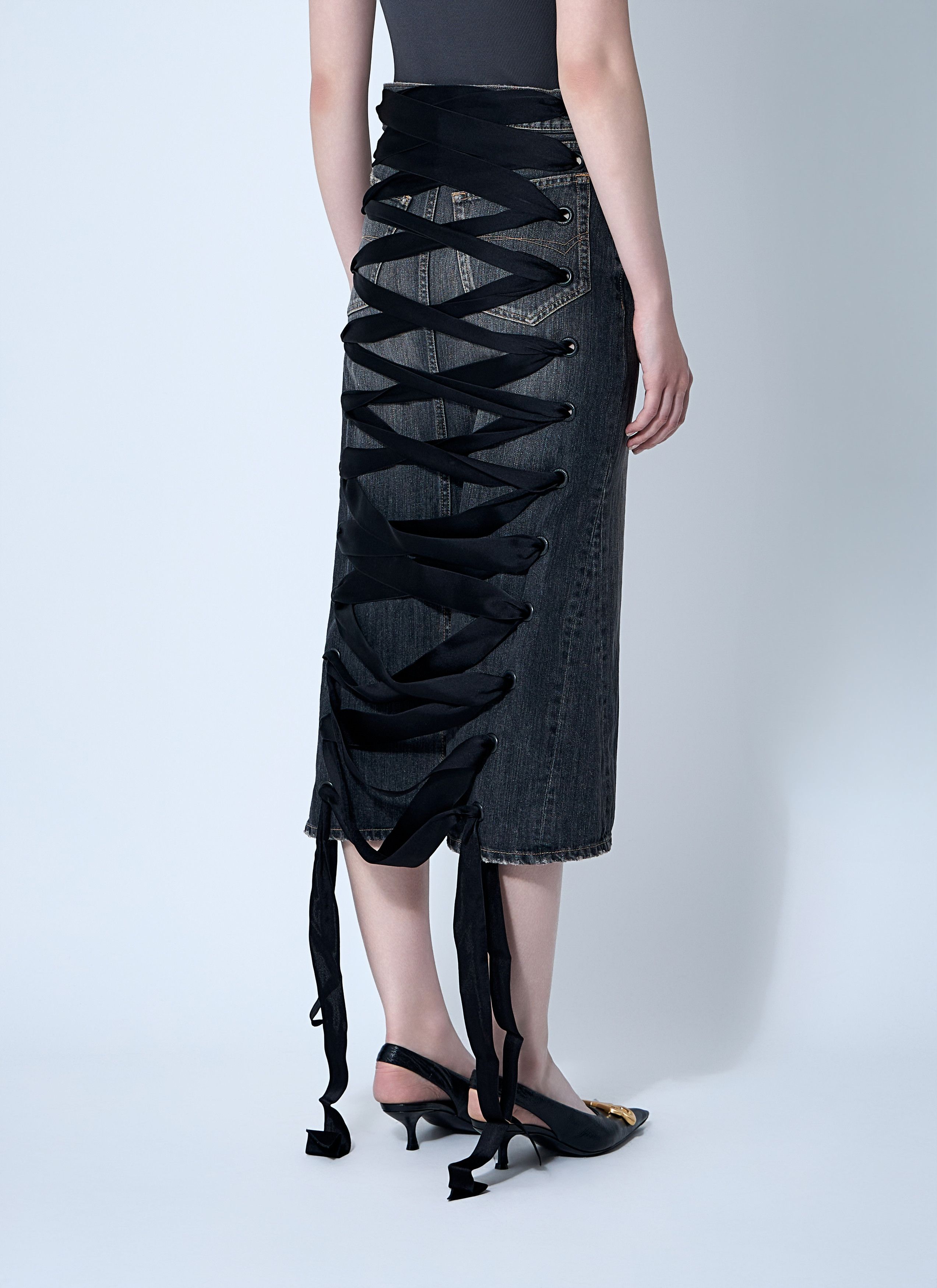 Balenciaga Lace-Up Skirt Size 27" / US 4 / IT 40 - 4 Thumbnail