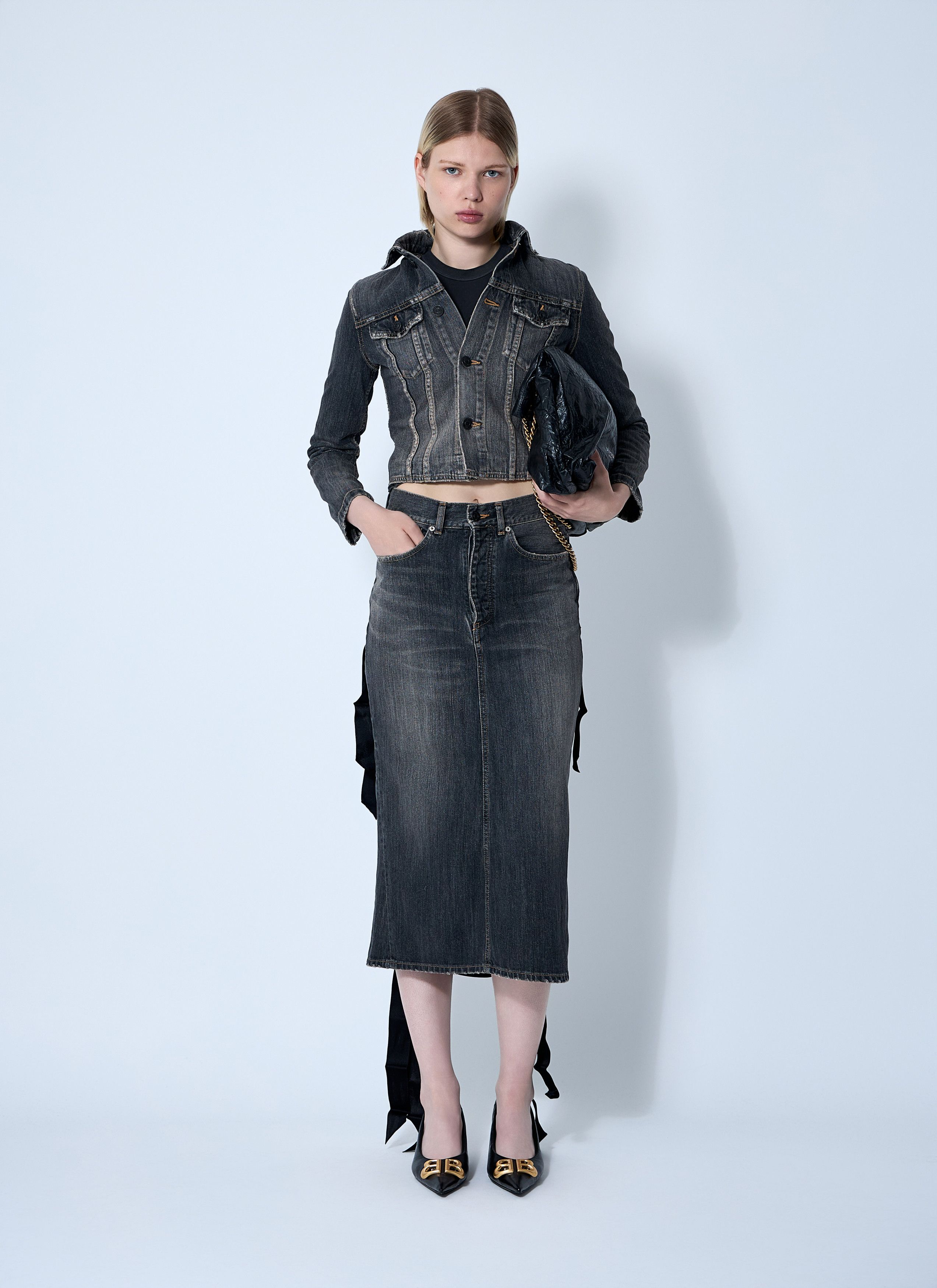 Balenciaga Lace-Up Skirt Size 27" / US 4 / IT 40 - 2 Thumbnail